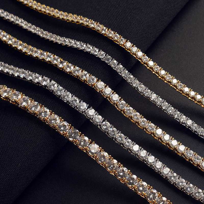 

Factory Sale 3mm 4mm 5mm 925 Sterling Silver Man Women Girl Luxury Hip Hop Jewelry Necklace Link Zircon Tennis Chain Bracelets