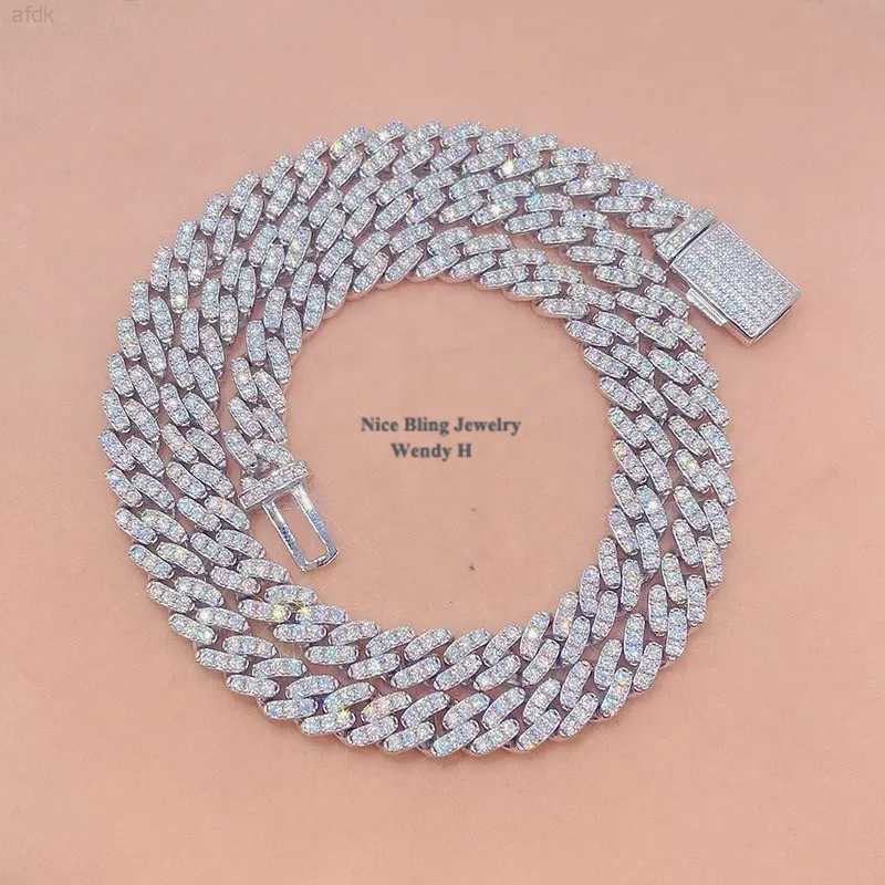 

Hot Sell Drop Shipping Wholesale Price 1row Round Corner S925 Iced Out Vvs Diamond Hip Hop 8mm Moissanite Cuban Link Chain
