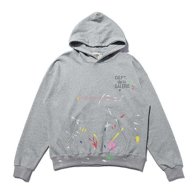 

Designer Clothing Galleries Hoodie Mens Sweatshirts Trendy New Galleryes Depts Handpainted Graffiti Casual Loose Hooded Couple Sweater Casual Streetwear Tops, Shipping fee