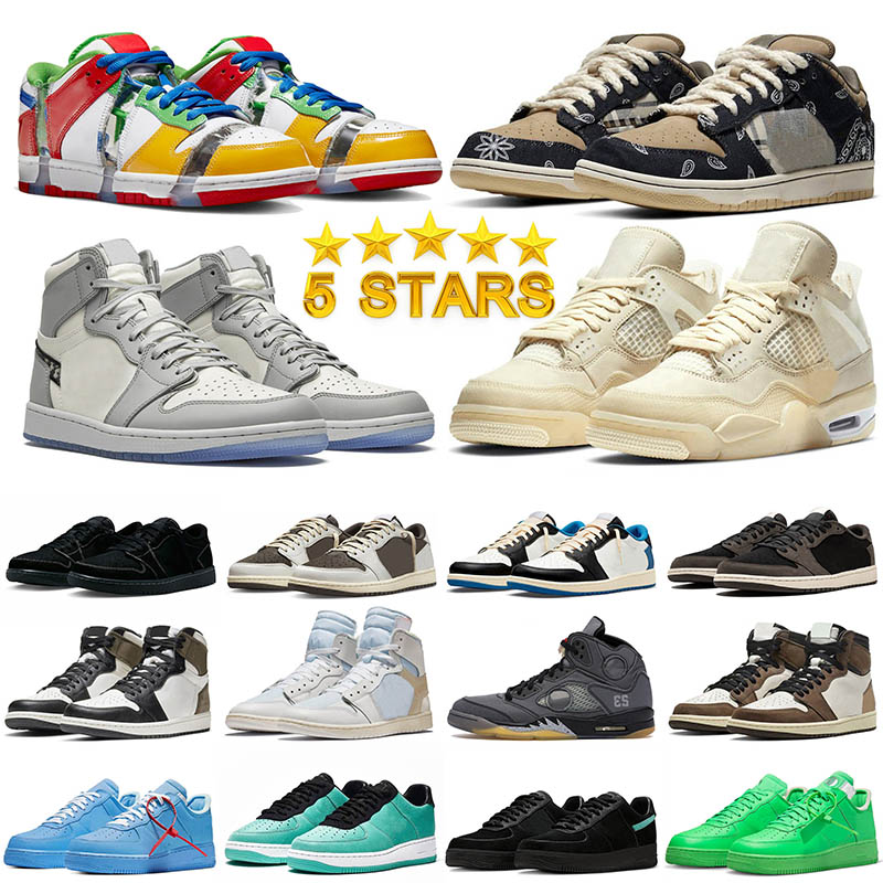 

5A Tops Quality Fragment Casual Basketball Shoes Jumpman 1 4 5 Sail Sneakers Genuine Leather Womens Mens Dark Mocha Sneakers Trainers Size 47, #a8 offfwhite goost grey