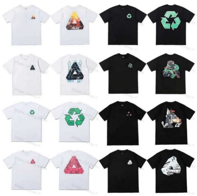 

Designer Luxury Classic palace T shirt big P triangle graffiti print trendy T Shirts Mens And Womens couple Loose t shirt Summer Hip Hop High Street Tees 11