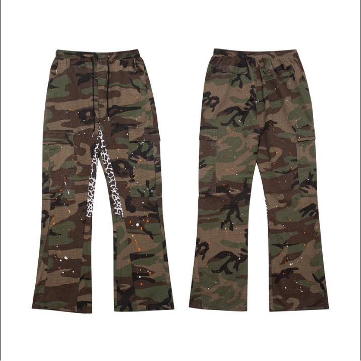 

Camouflage Flare Pants Mens Hip Hop Clothing Cargo Streetwear Men High Street Military Trousers ME-612 Men's