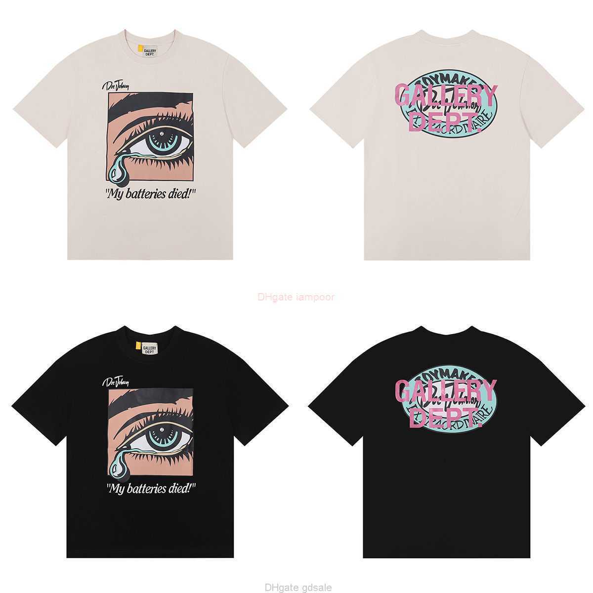 

Designer Fashion Clothing Tees Tshirt Galleryes Depts High Street Casual Pink Stamping Letter Printing Double Yarn Pure Cotton Short Sleeve T-shirt for Men Women, Black fh6036