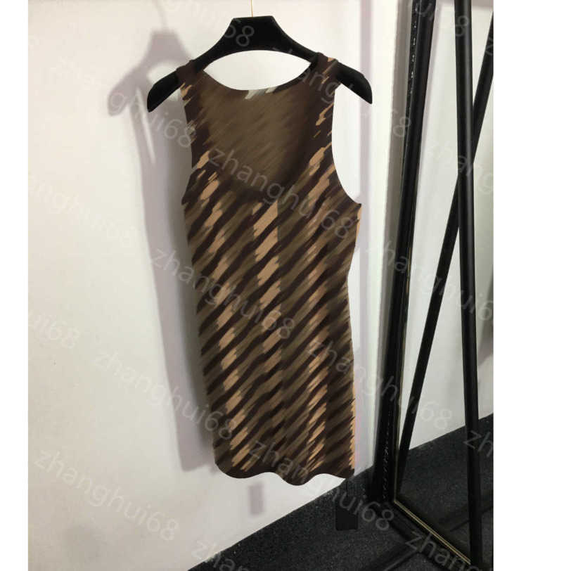 

23ss womens designer clothing summer dresses women dress Double F letter patchwork color striped knitted vest dress High quality womens clothing a1, 15