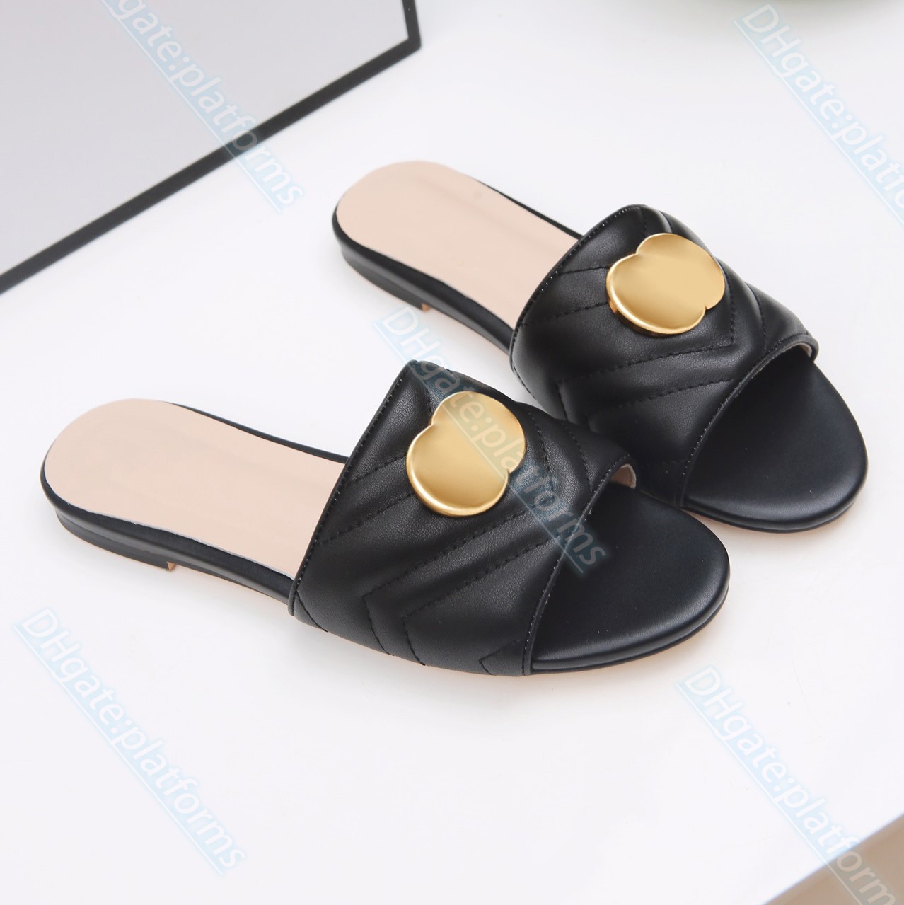 

luxury designer guccie for Women man Fashion Summer beach sandal Horsebit Gold-toned leather Letter slipper high heel, #13