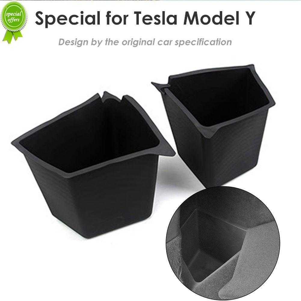 

New Futhope Car Trunk Side Storage Box for Tesla Model y 2018-23 Hollow Cover Organizer Flocking Mat Partition Board Stowing Tidying