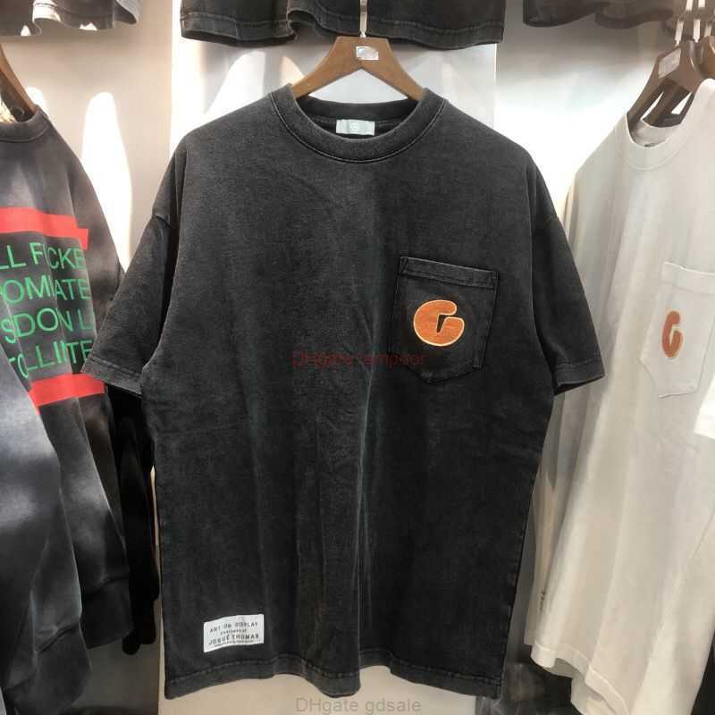 

Designer Fashion Clothing Tees Tshirt Galleryes Depts Summer High Street Tide Brand Wash Old Loose Tight Neck Round Neck Men's Short Sleeve T-shirt Luxury Casual Tops, Apricot