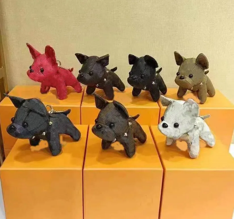 

Designer Cartoon Animal Small Dog Creative Key Chain Accessories Key Ring PU Leather Letter Pattern Car Keychain Jewelry Gifts Accessories