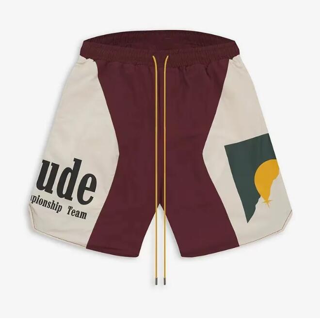 

Rhude designer Shorts mens Fashion Beach Pants Sports Fitness Luxury High Quality Shorts Summer Casual Versatile Quick Drying Breathable Mesh Pants xl