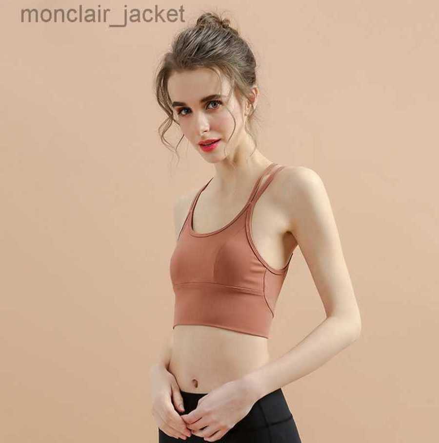 

Desginer Yoga Tops Bra Back Bra Women' Shockproof Gathering Tank Top Breathable Exercise Running Bra 23SSA, White