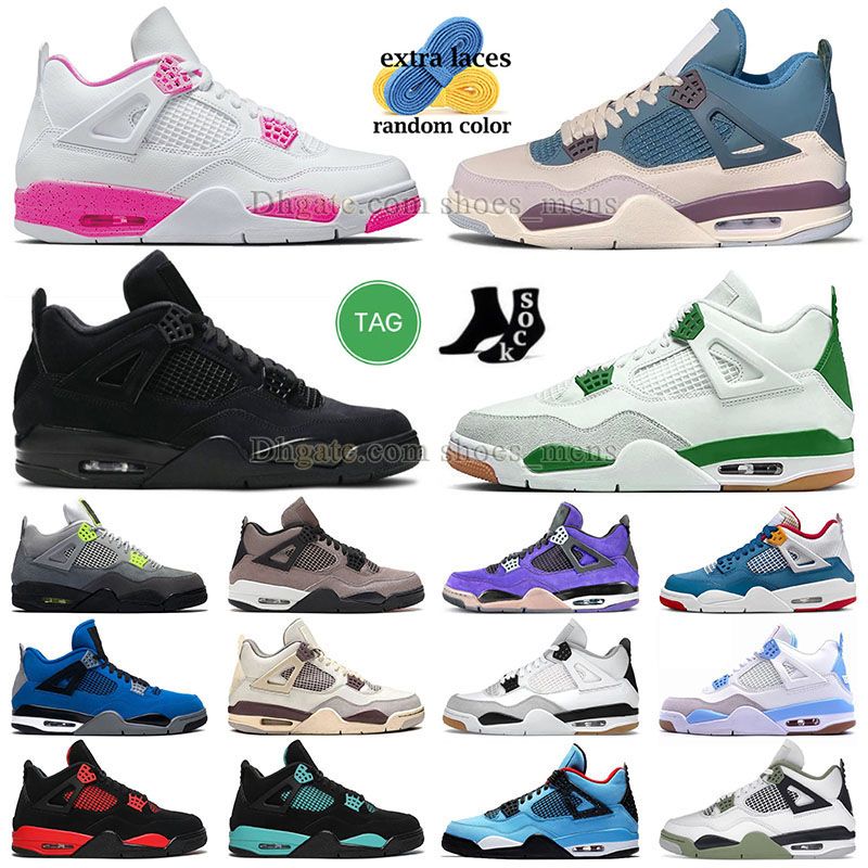 

jorde 4s retro basketball shoes designer mens jumpman 4 snorlax light blue thunder sb pine green pink j4 military black cat white oreo cement cool grey seafoam sneaker, J71 40-47 ow-blue