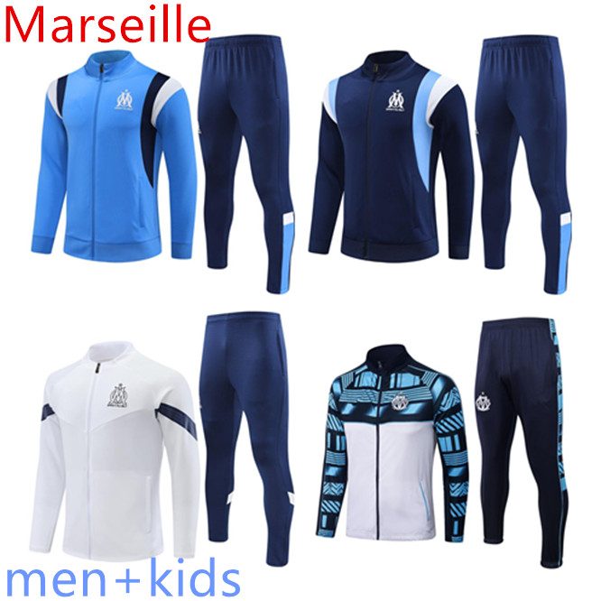 

23 24Marseilles men kids tracksuit soccer jacket sets Survetement 22 2023 2024 OM maillot foot MILIK PAYET football full Zip jackets training suit jogging, Half pull 5