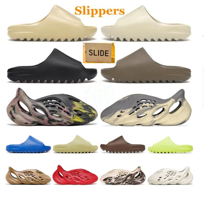 

2023 NEW Slide Foam Runner Designer Slippers Men Sandals Triple Black White Resin Pattern Slippers Women Slide Slider Slippers Slider Quality Slider MX Size 36-47