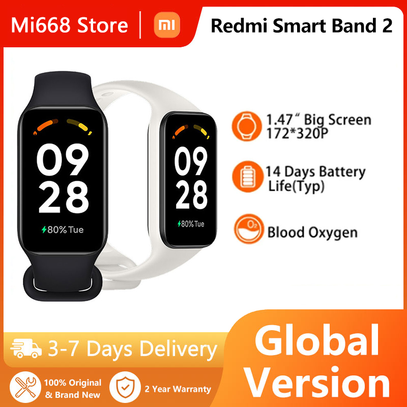 

Global Version Xiaomi Redmi Band 2 1.47" inch Blood oxygen health 9.99mm ultra-thin body 30+ sports modes