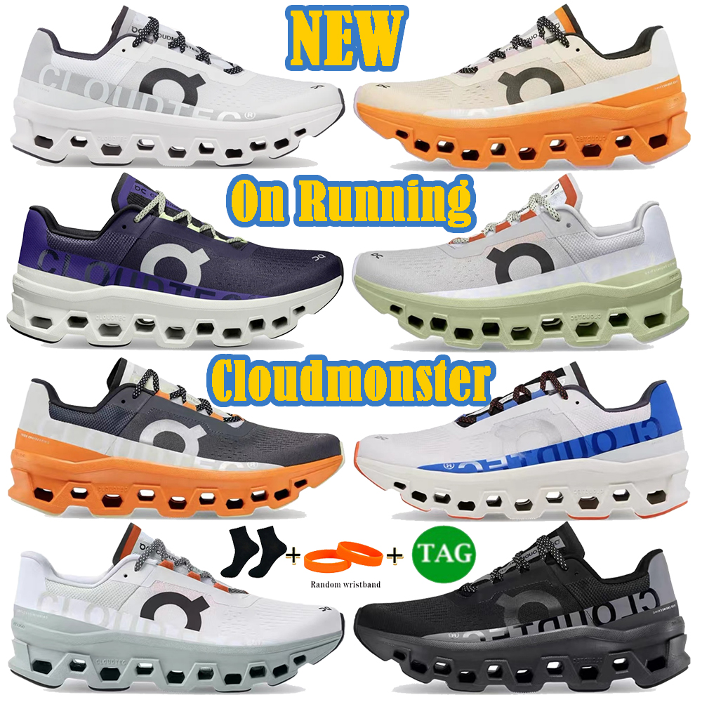 

2023 running shoes On Cloudmonster Undyed White Acai Purple Yellow amber ginger lumos triple black Frost Surf Cobalt Eclipse Turmeric ash green mens womens sneakers, 08 lumos black