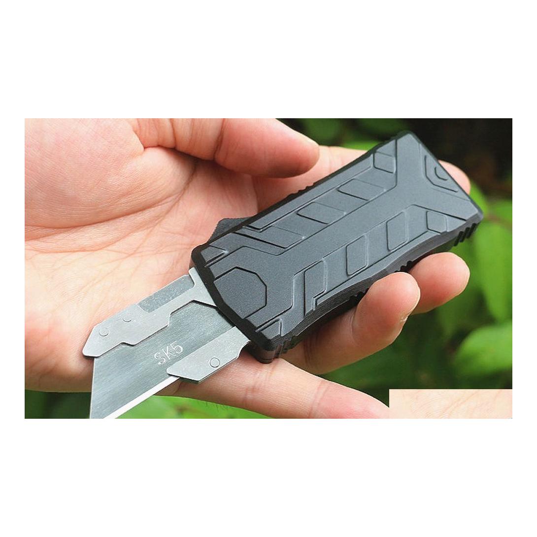 

Camping Hunting Knives Special Offer M6677 Matic Tactical Knife Sk5 Satin Blade Cnc Aviation Aluminum Handle Edc Pocket Paper Cutter Dho7J