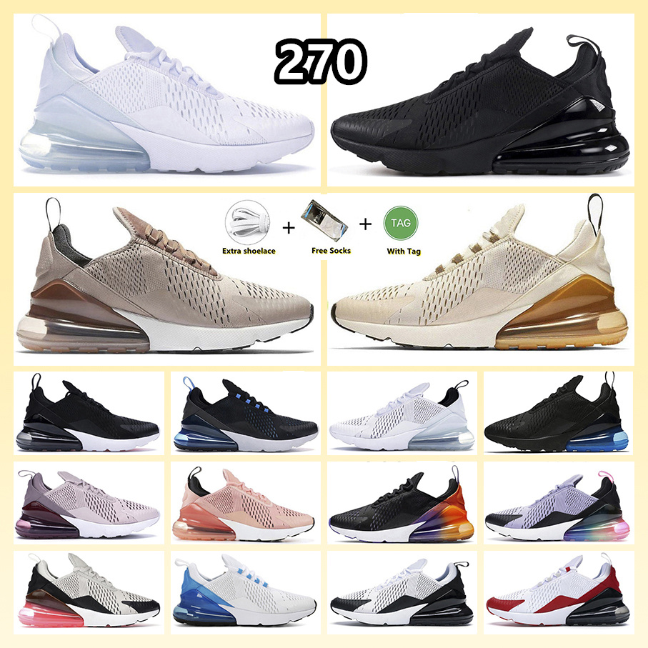 

Designer 270 270s Running Shoes Triple Black White Anthracite UNC University Red Cactus Light Bone Be true Brown Grape Trainer Sneakers for Men and Women, Item#8