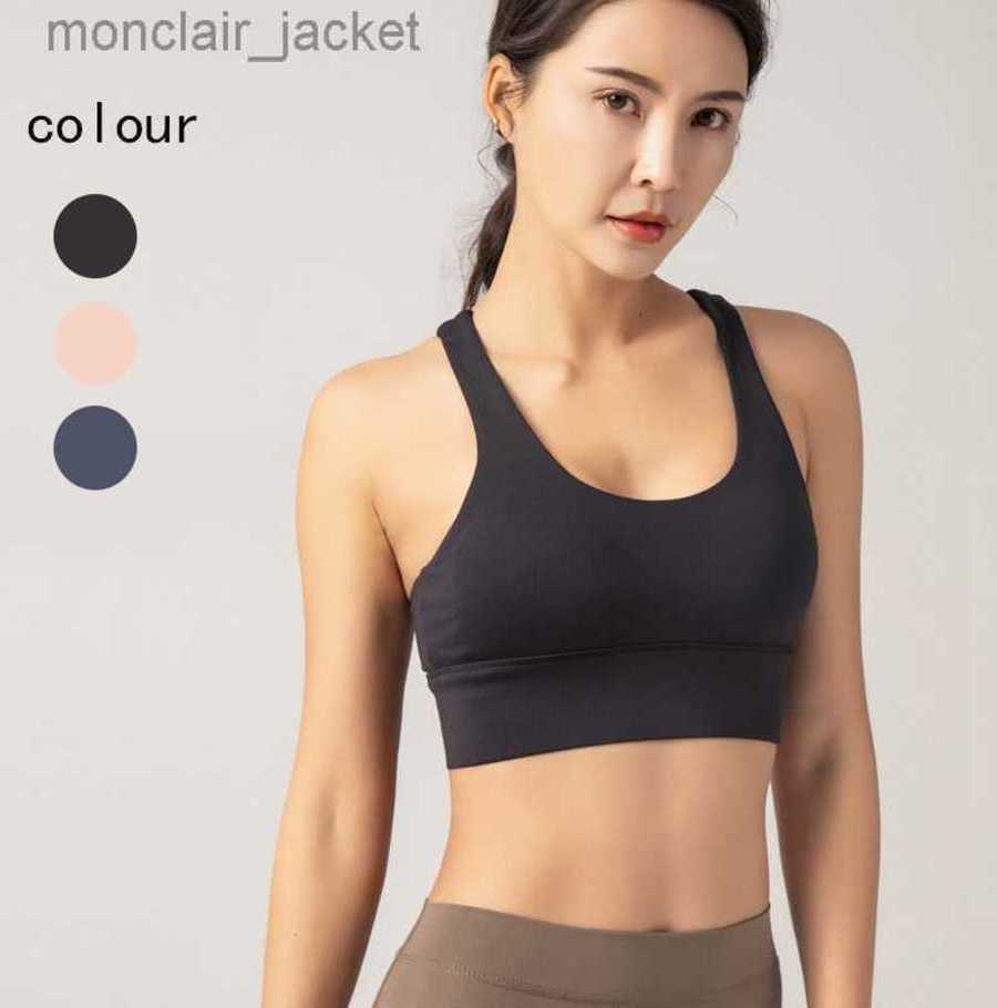 

Desginer Yoga Tops High Intensity Running Fitness Bra Shockproof Gathering Back Tank Top Cross Sports Bra for Women 23SSA, Pink