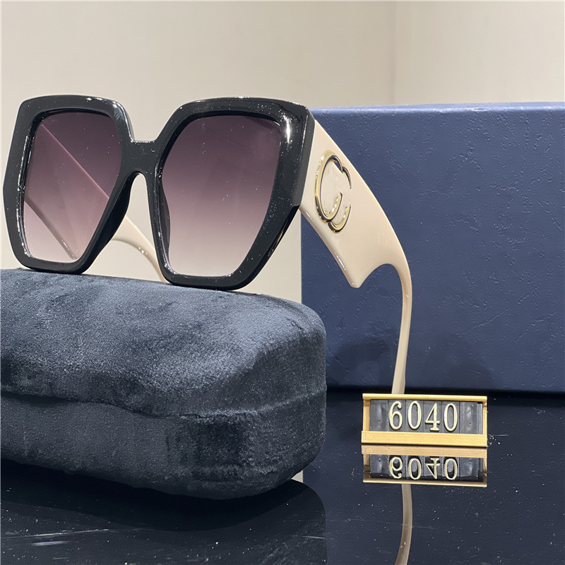 

Designer Sunglasses For Women Men Cat Eye Eyewear Special UV 400 Protection Letters Big Leg Double Beam Frame Outdoor Design High Alloy Women Sunglasses 6040