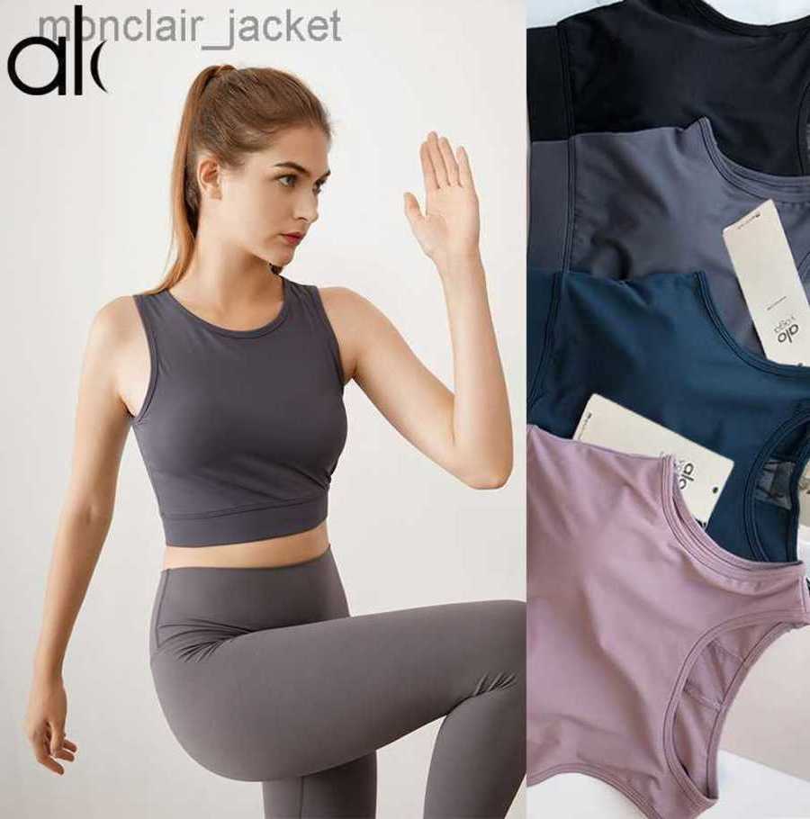 

Desginer Yoga Tops Nude Bra No Steel Ring Gathering Shockproof Fitness Top Women' Running Sports Bra Tank Top 23SSA, Indigo