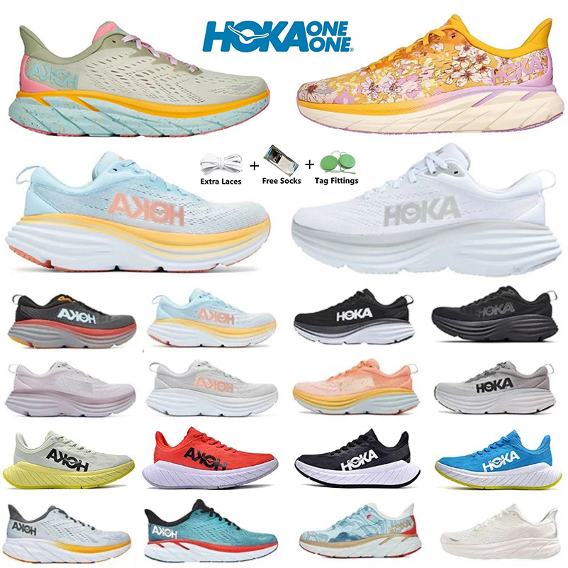 

2023 Hoka ONE ONE Bondi 8 Clifton Casual Shoes Hokas Black White Shock Running Hiking ShoAbsorbing Road Carbon x2 Men Women Running Sneakers Climbing Runner Trainers, Hoka#45