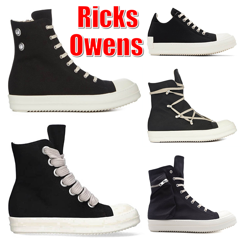 

Ricks Designer Owens Canvas Casual Shoes Rick Boots High Top Mens Women Luxury ricks owen shoe Rubber Bottom Dhgate Platform Trainers Sneakers Size 35-46, #1 40-47