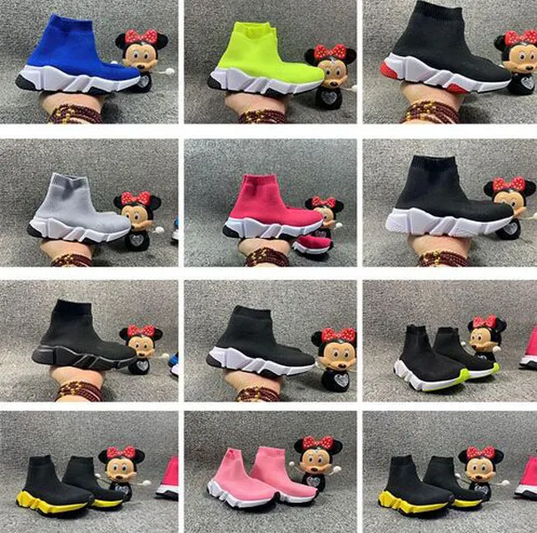 

Hot Infant Kids Knit Speed Sock Runner Knitted Mid High light Running shoes Black Wine Red Sneaker Children girls boys sports footwear, 01