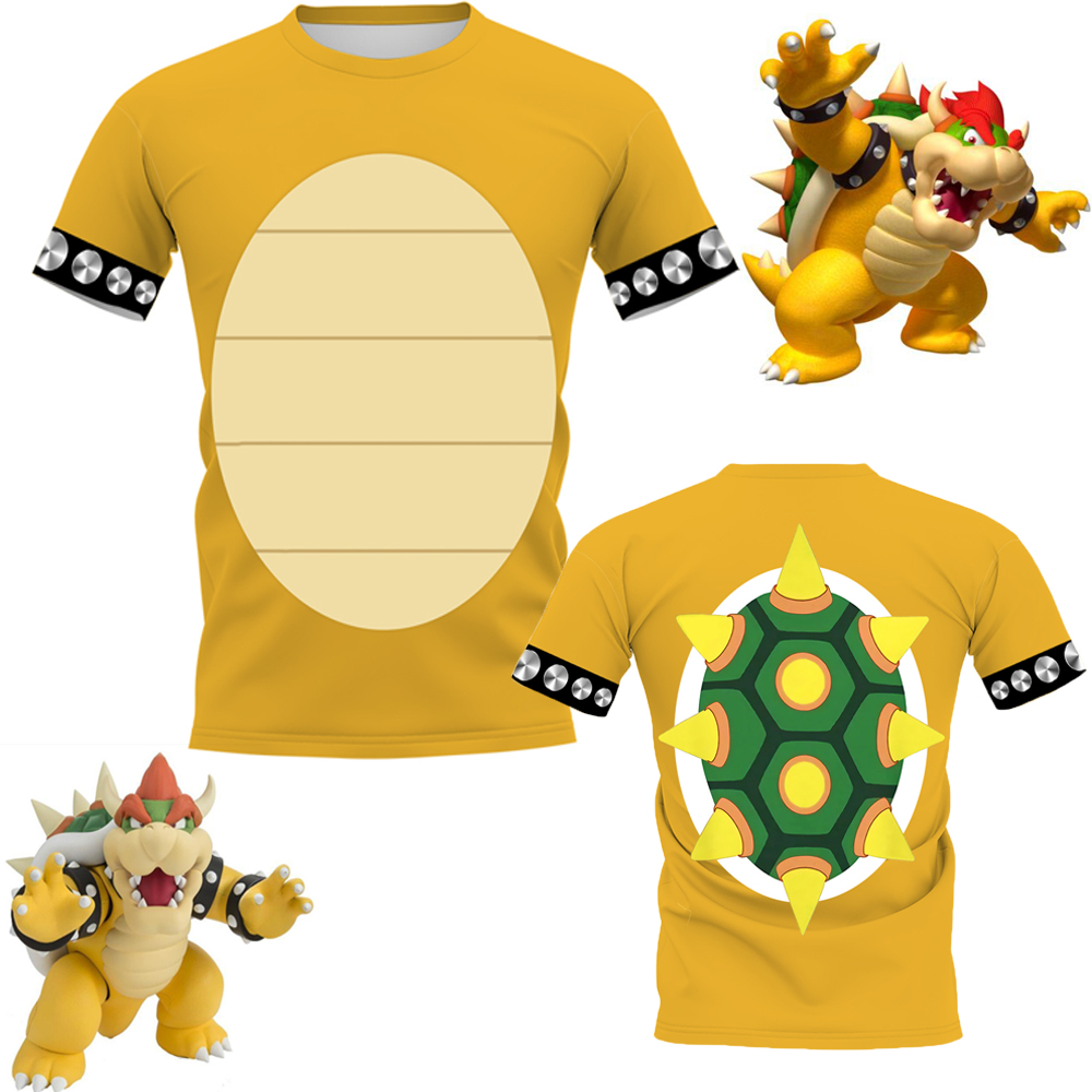

Cartoon Bowser 3D Print T Shirt Women Men Boys Girls Kids Summer O-neck Short Sleeve Funny Tshirt Graphic Tees Cosplay Costume, 001