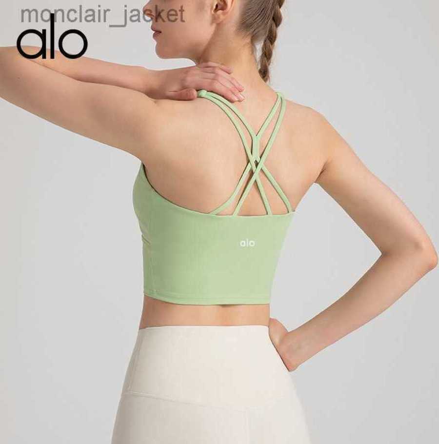 

Desginer Yoga Tops Spring/Summer Bra Wearing Shock Absorbing Sports Tank Top for Women's Back Fitness Bra 23SSA, Yellow