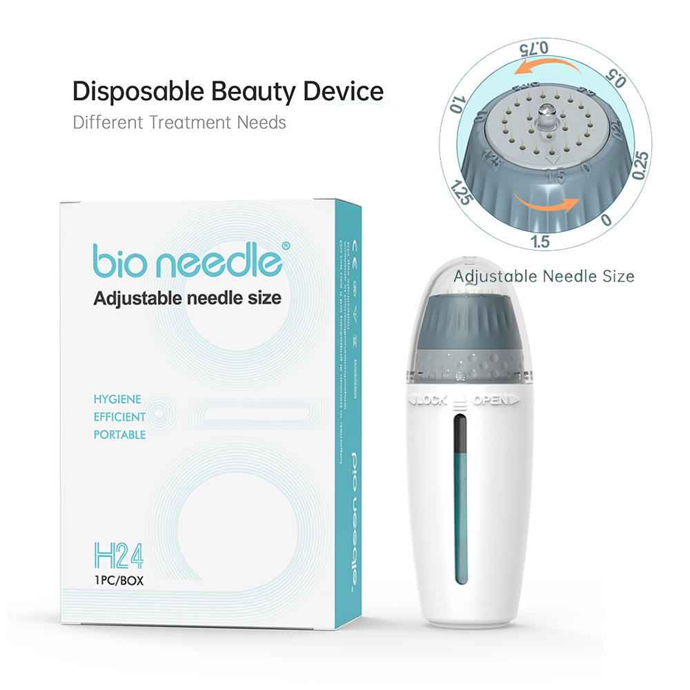 Derma Stamp Bio Needle H24 Needles Length Adjustable 24k Titanium Microneedling Hydra Pen Needle Usage Skin Care Anti-Hair Removal Disposable Bea-image-866073463