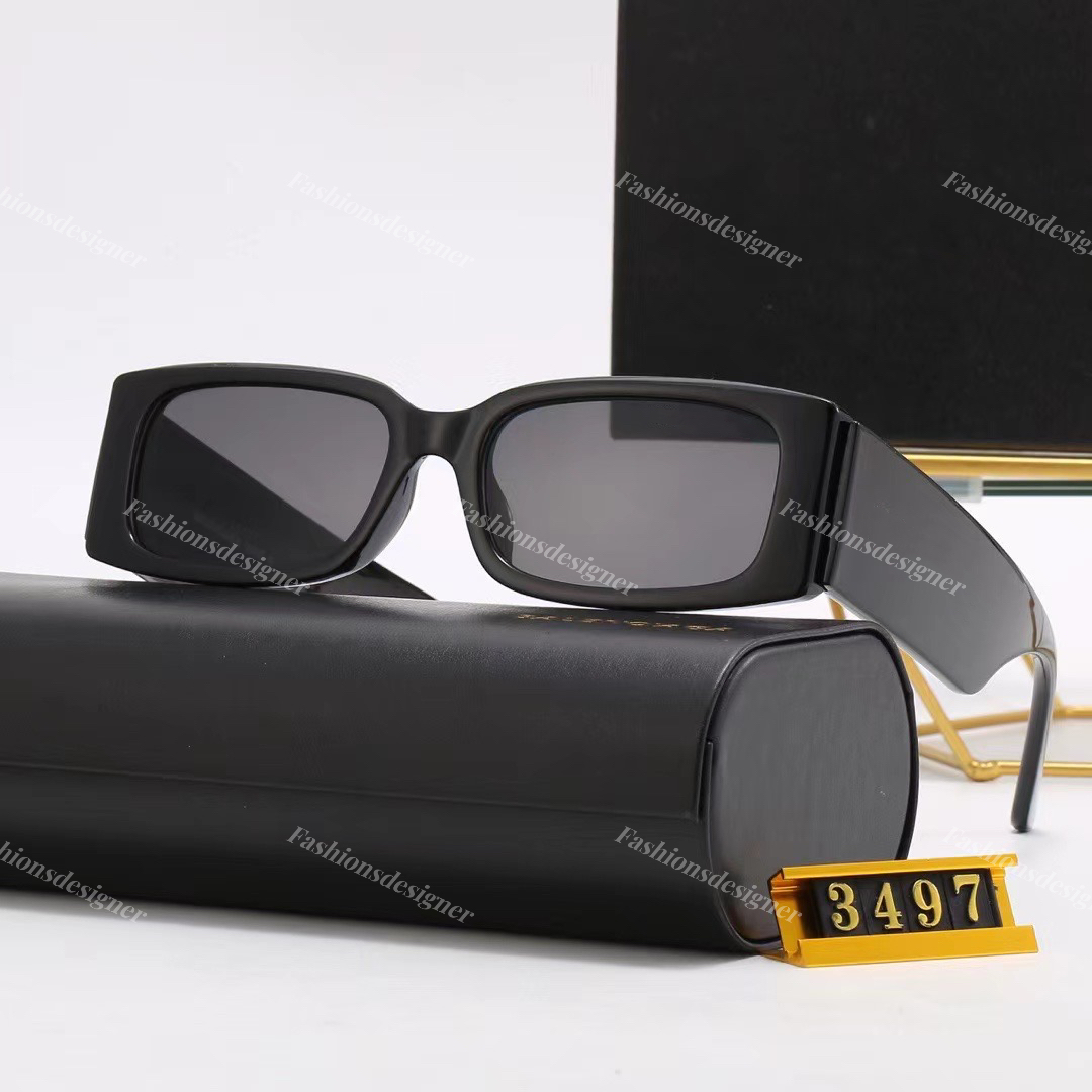 

Mens sunglasses designers designer sunglasses paris brand mens designer glasses Small Frame Rectangular Goggles Classic Retro Alphabet Sunglasses with Case 3497