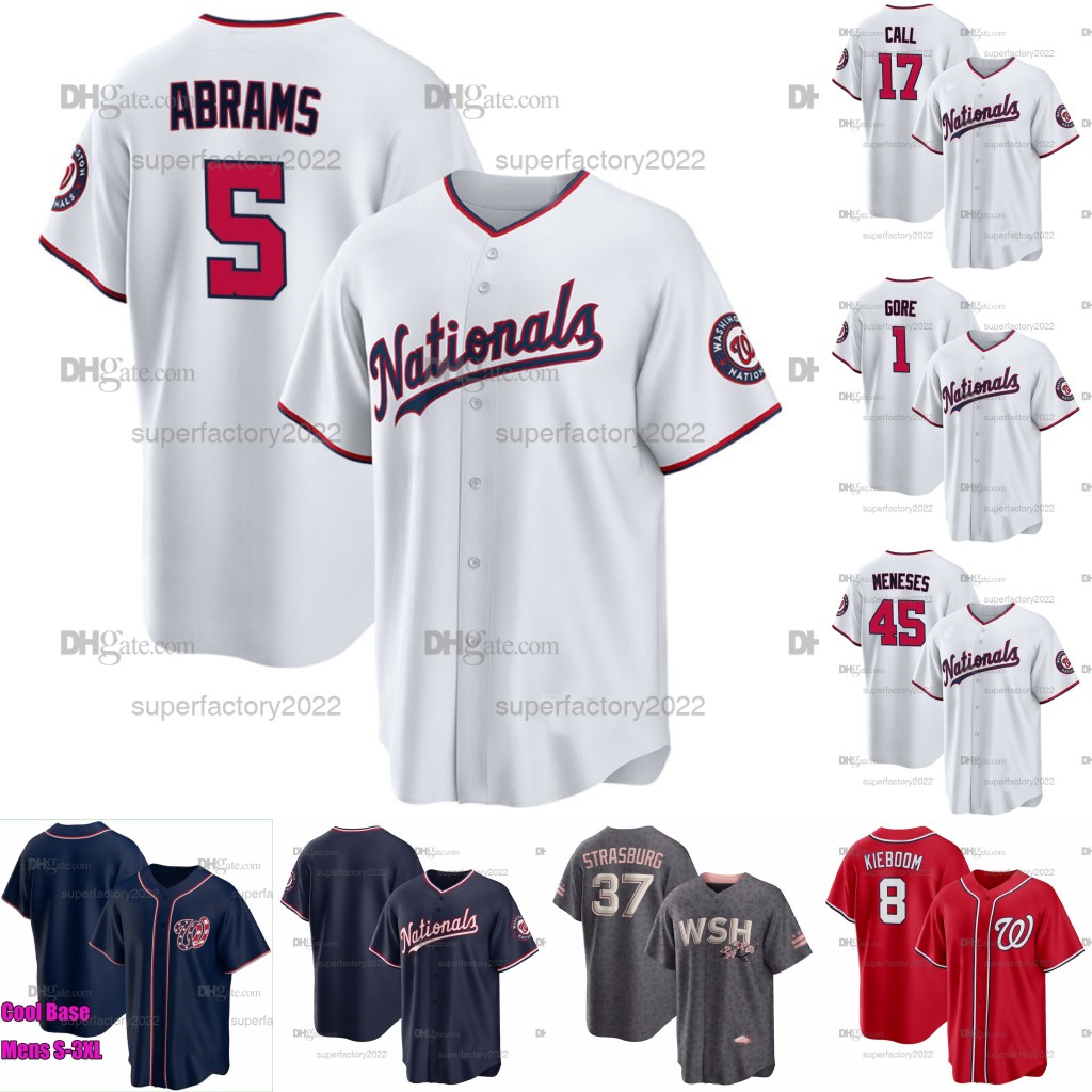 

Washington CJ Abrams Nationals Jersey Carter Kieboom Stephen Strasburg Riley Adams Luis Garcia Alex Call MacKenzie Gore Joey Meneses Josiah Gray Victor Robles, Navy men s-xxxl