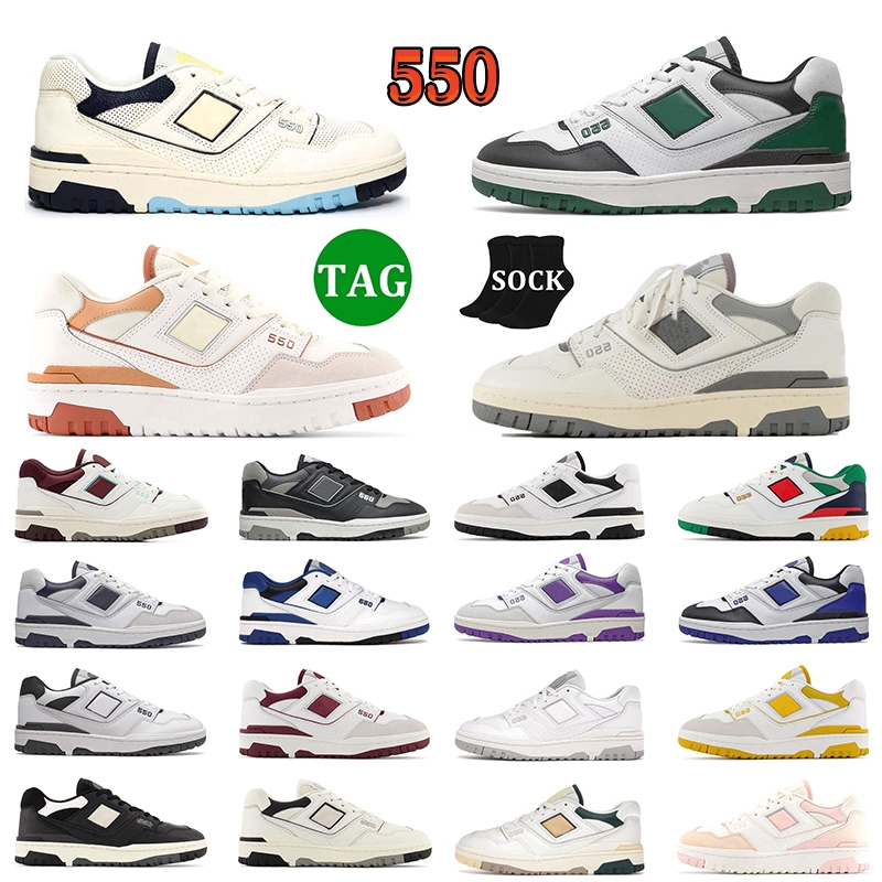 

New BB550 Low-top sneakers 550 Basketball Designer Shoes White Navy Green Rubber Sole Low Cut Men Women Trainer Sports Shoe
