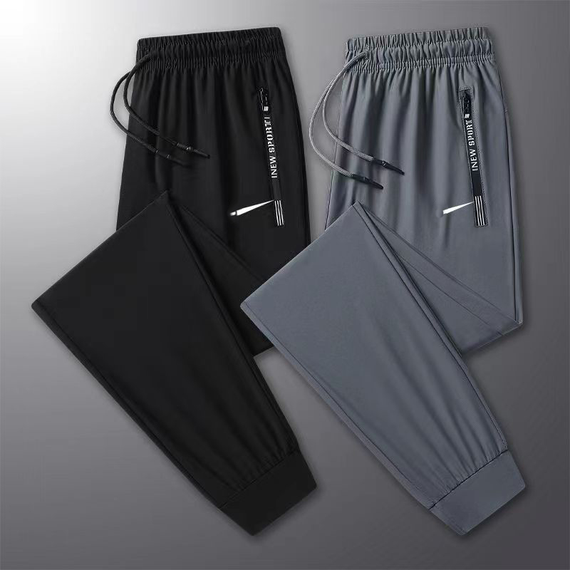 

Mens pants tech designer sweatpants summer ice silk pants casual large size sports pants leg pants N printed multi-size optional, Black+bunched trousers