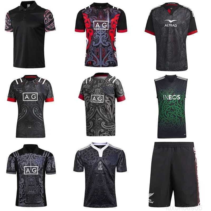 

2017-2023 New Zealand Maori All Blacks Home and Away Rugby T-shirt Short Sleeve Training Jersey All Black Jerseys size S-5XL