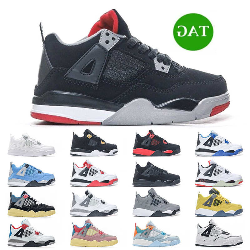

WITH BOX Designer Jumpman 4s boys 4 basketball shoe J4 kids shoes toddler Children black mid sneaker Chicago designer Scotts military cat trainers baby kid youth t, 26-35