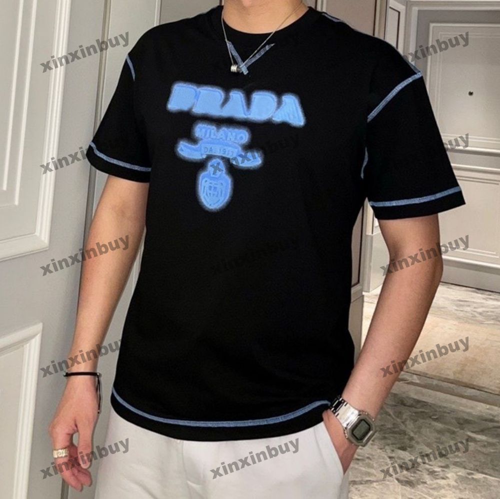 

xinxinbuy Men designer Tee t shirt 23ss Toothbrush embroidery letter printing print short sleeve cotton women black white blue S-2XL
