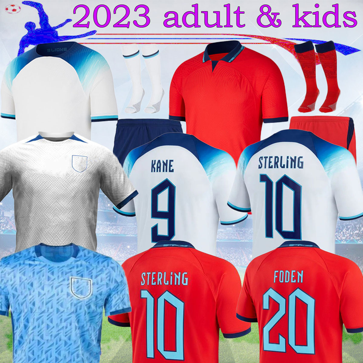 

16-4XL 2023 KANE home away soccer jerseys men kids kit STERLING ENGlANDS RASHFORD MOUNT LINGARD VARDY DELE 22 23 football EGL national team shirt, 2022 home fans