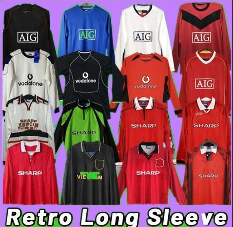 

ManCHEsters Retro UTD Rooney Soccer Jerseys Beckham Ronaldo GIGGS SCHOLES MAN 2000 01 2002 04 2004 06 2006 07 2008 2009 2010 1998 99 1996 1994 home away third Long sleeve, 99-01