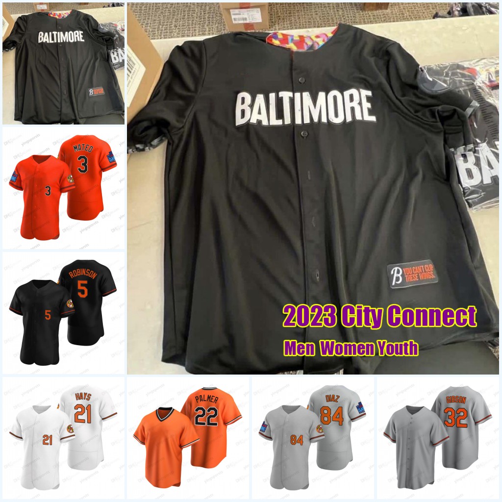 

2023 City Connect Baltimores Jersey#35 Adley Rutschman 8 Cal Ripken Jr Cedric Mullins Anthony Santander Adam Frazier James McCann Lyles Jorge Mateo Hays Baseball, White1 2022 reverse retro women