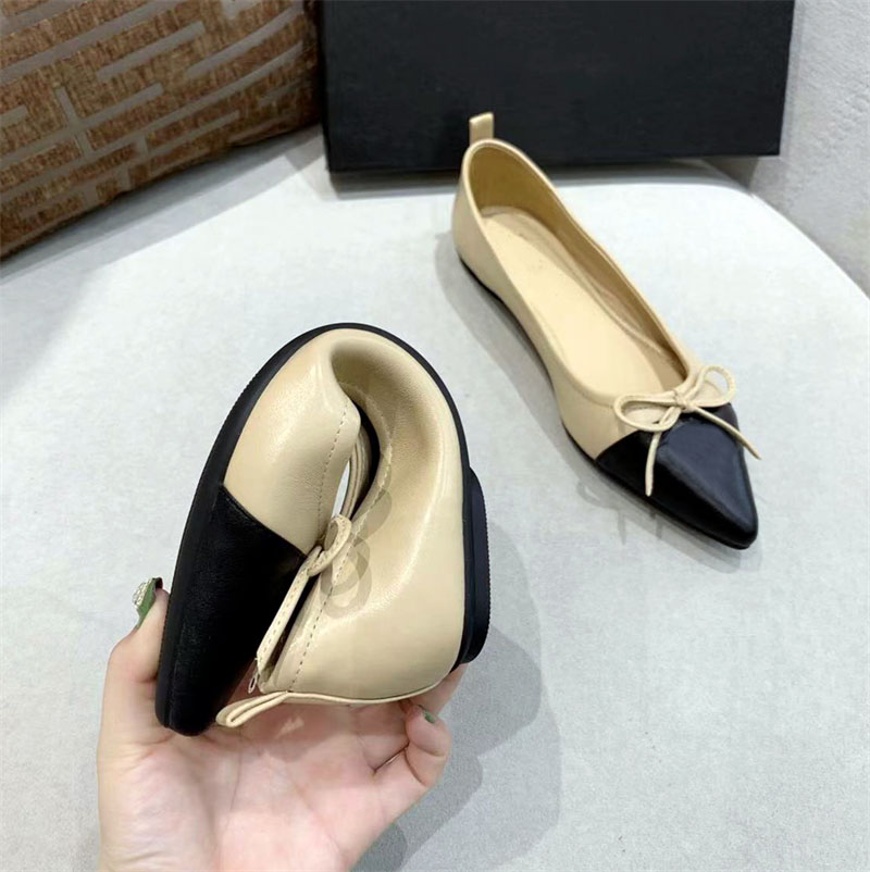 

Classic designer women's flat heel boat shoes genuine leather fashion soft soled dance shoes casual comfortable tooling shoes Egg roll shoes bow single shoelace box, Shoebox