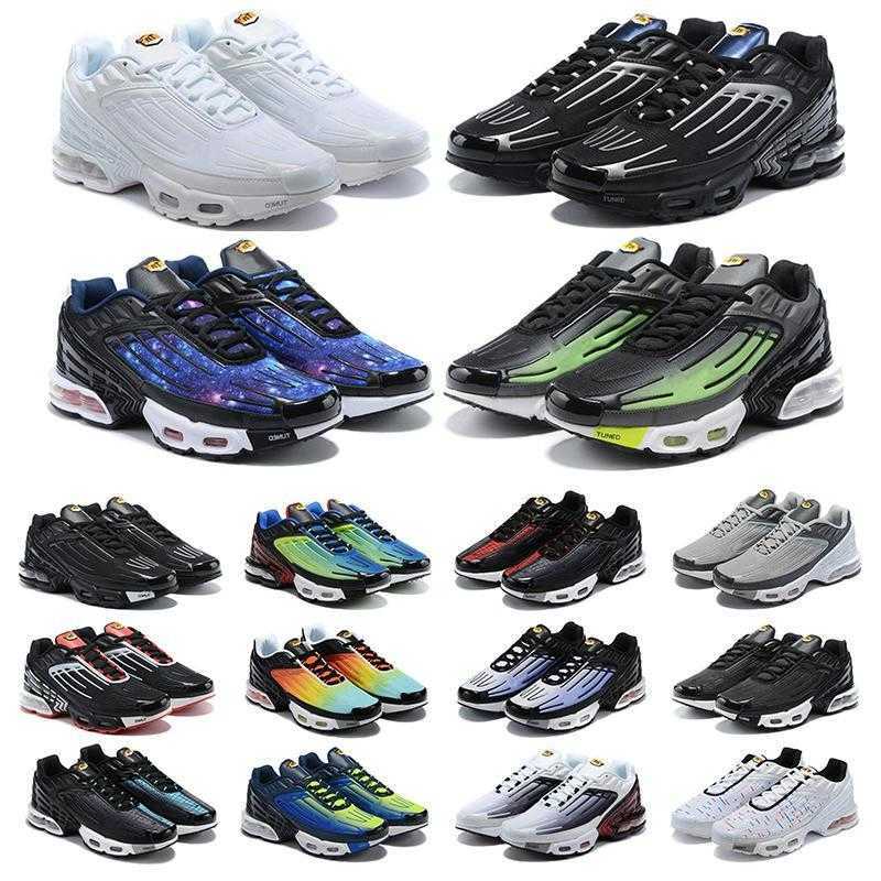 

WITH BOX designer NEW Tn Plus 3 Running Shoes Men chaussures III Triple White Black Iridescent Green OG USA Neon Mens Womens Trainers Sneakers Sports, Blue green 39-45