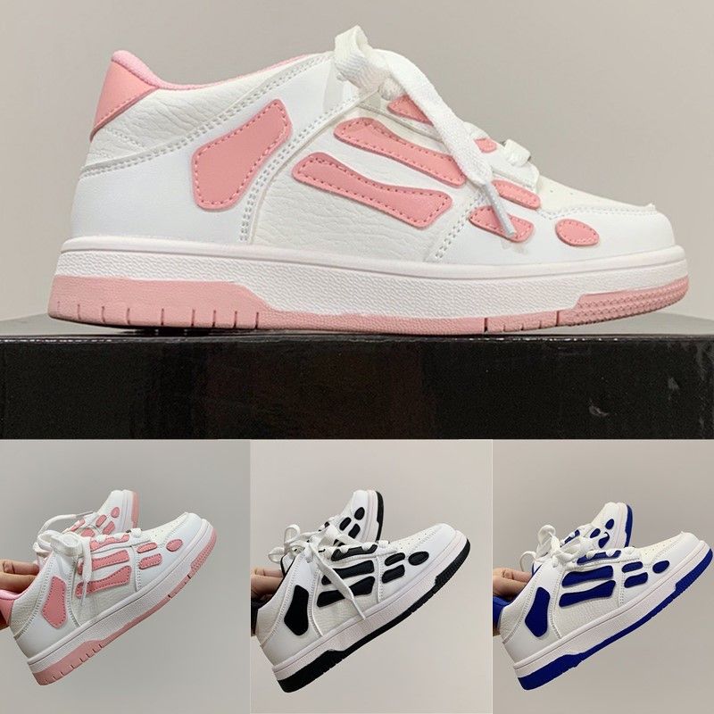 

Designer Sneaker kids Shoes boys girls youth Casual Low Shoe children toddler infants Leather Bones Applique Upper EVA Footbed Sport Eur 26-