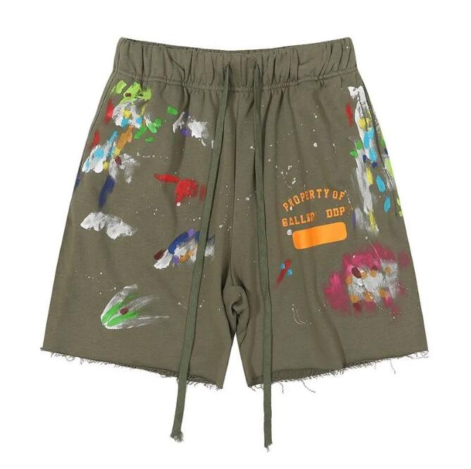 

Men's Shorts American Fashion Brand galleryes Depts Hand-painted Splash Printing Pure Cotton Terry Shorts Fog High Street 5-point Casual Pants