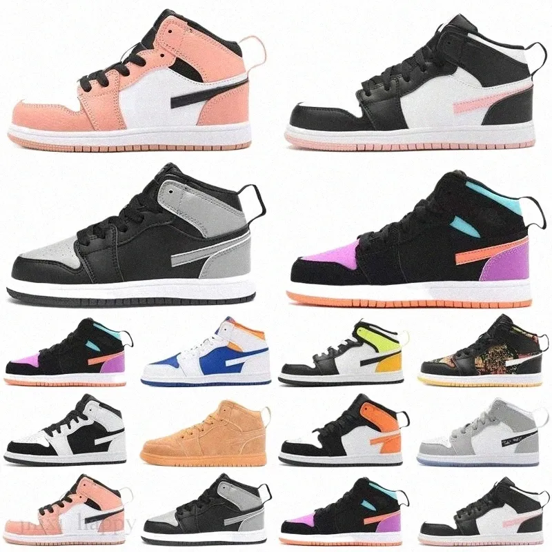 

toddler Forces Shadow Children One Little Kids Shoes Pale Ivory Pink Tropical Twist Triple White Black Double-Layering S186#, Color 1