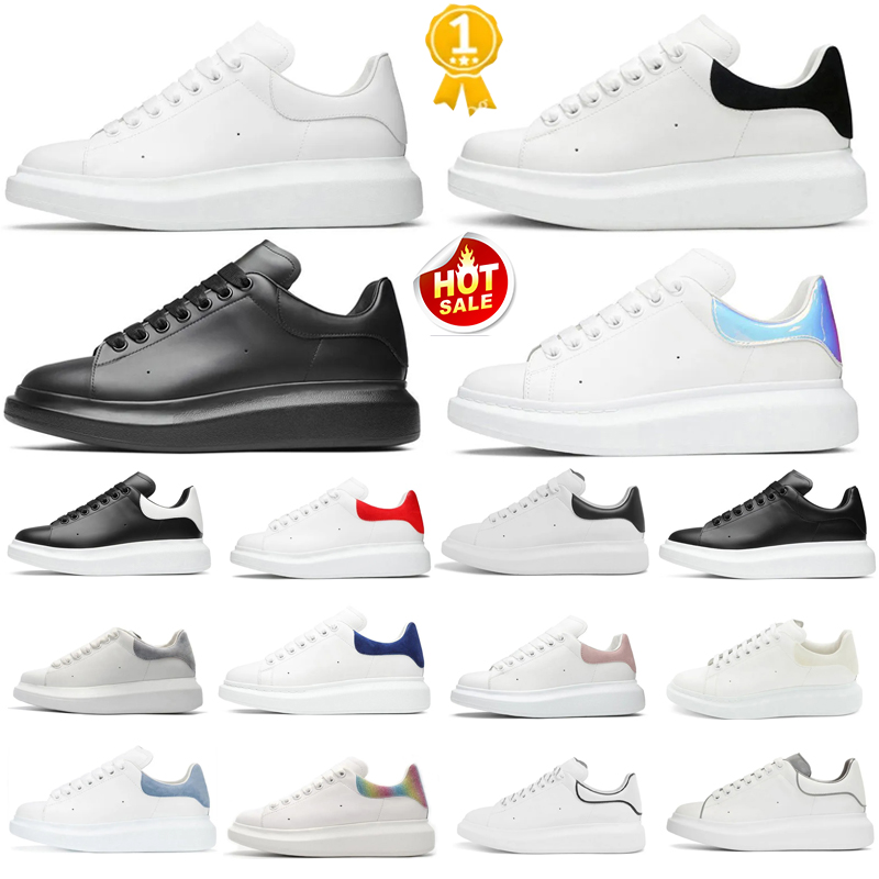 

2023 Fashion Men Women Casual Shoes alexander designer mens oversized sneakers Mc queens Platform Triple White Suede Black Leather Cream Sports Trainers size 36-45, Color #4