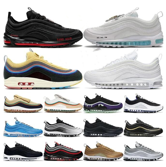 

2023 NEW Running Shoes Golf Nrg 97S Trainers Sneakers OG x UNDEFEATED 97 Triple White Black Celestial Gold Light Blue Laser Blue Star Bred Classic 97 Jesus For Men Women, 30
