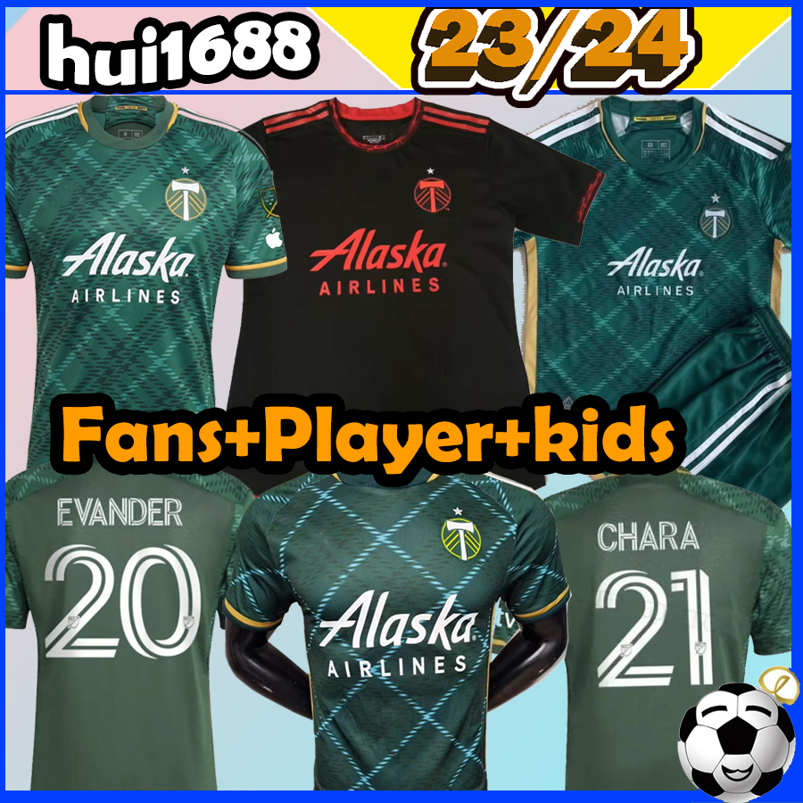 

23/24 Portland Timbers soccer jerseys mls BRAVO MORA #19 Williamson #20 EVANDER #21 CHARA Moreno 2023 2024 Green home fans player version kids football shirts uniform, 23-24 home