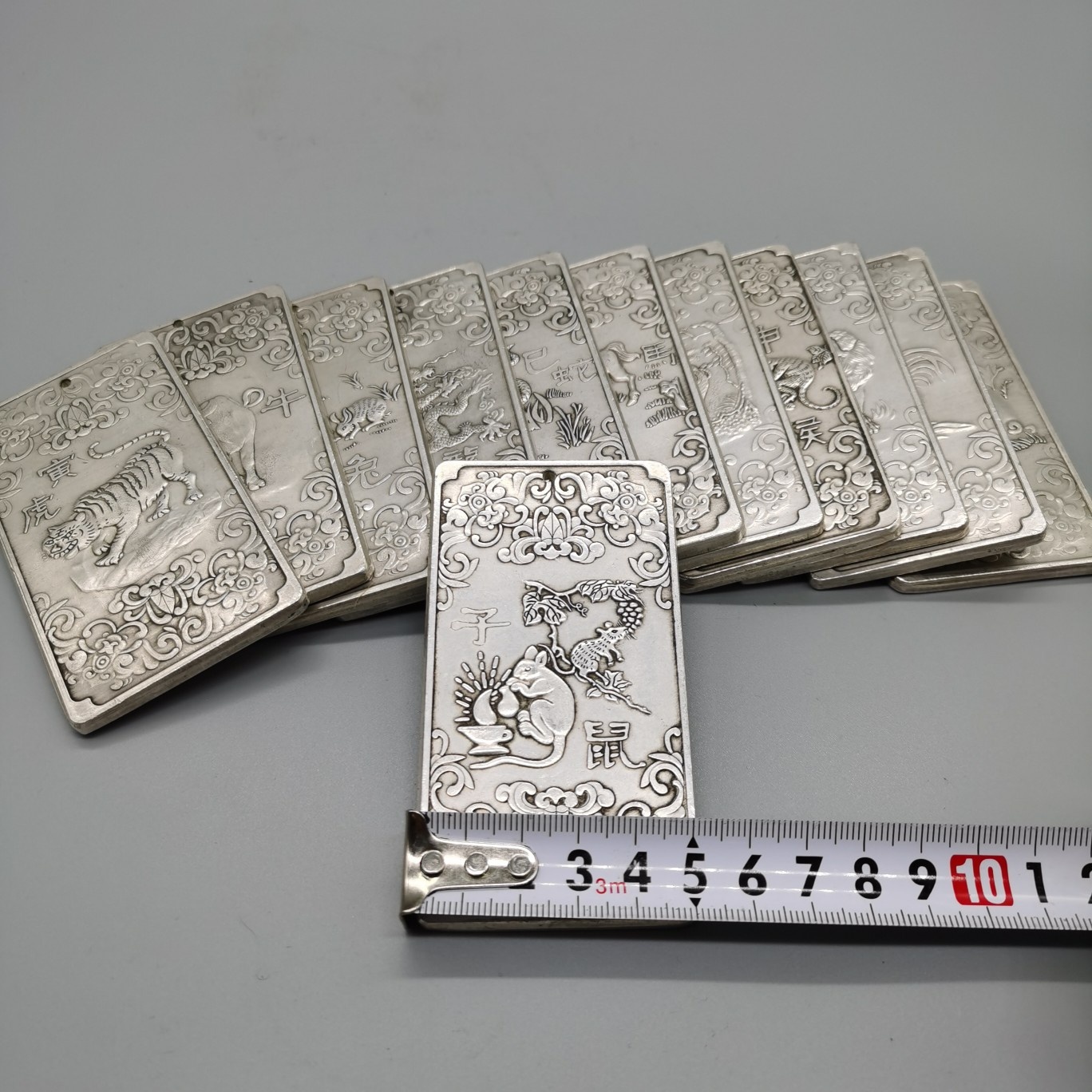 

Old Chinese Twelve Zodiac Rooster Tibetan Silver Bullion Thanka Amulet Badge