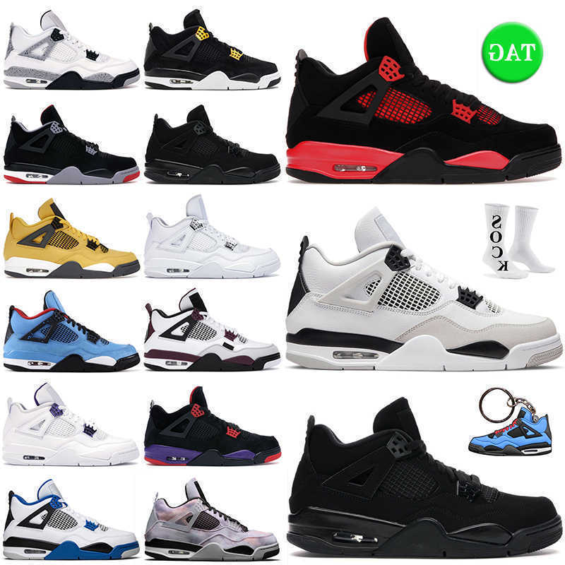 

WITH BOX designer hotsale 4s basketball shoes mens womens 4 Red Thunder University Blue Sail Military Black Cat Cactus Jack White Oreo men outdoor sp, 4s metallic red